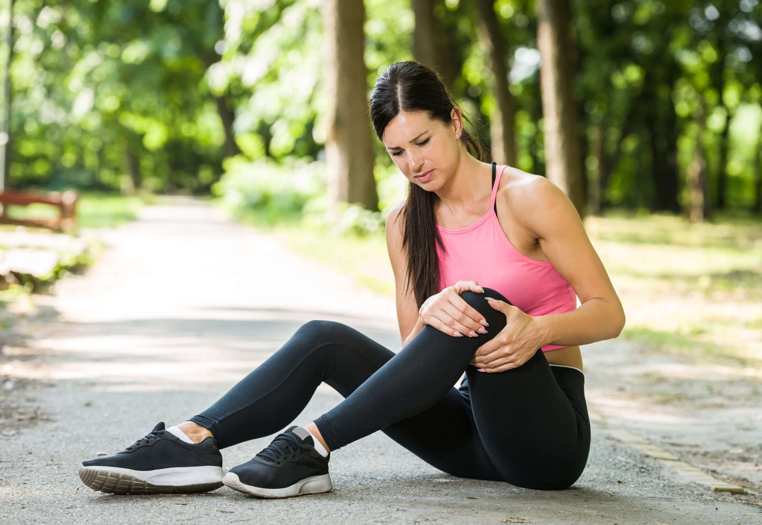 woman with sports injury